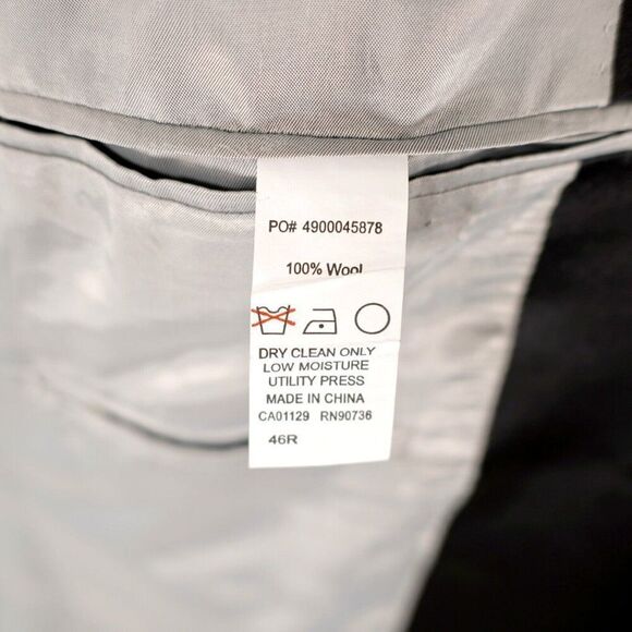 Calvin Klein Wool Black 2 Felt Button 2 Piece Tuxedo 44R 41/31 Side Stripe Mid R - Picture 15 of 16